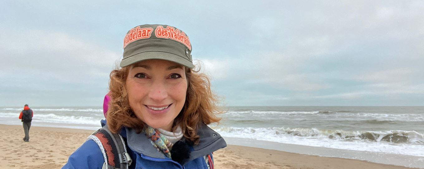 Lana op het strand